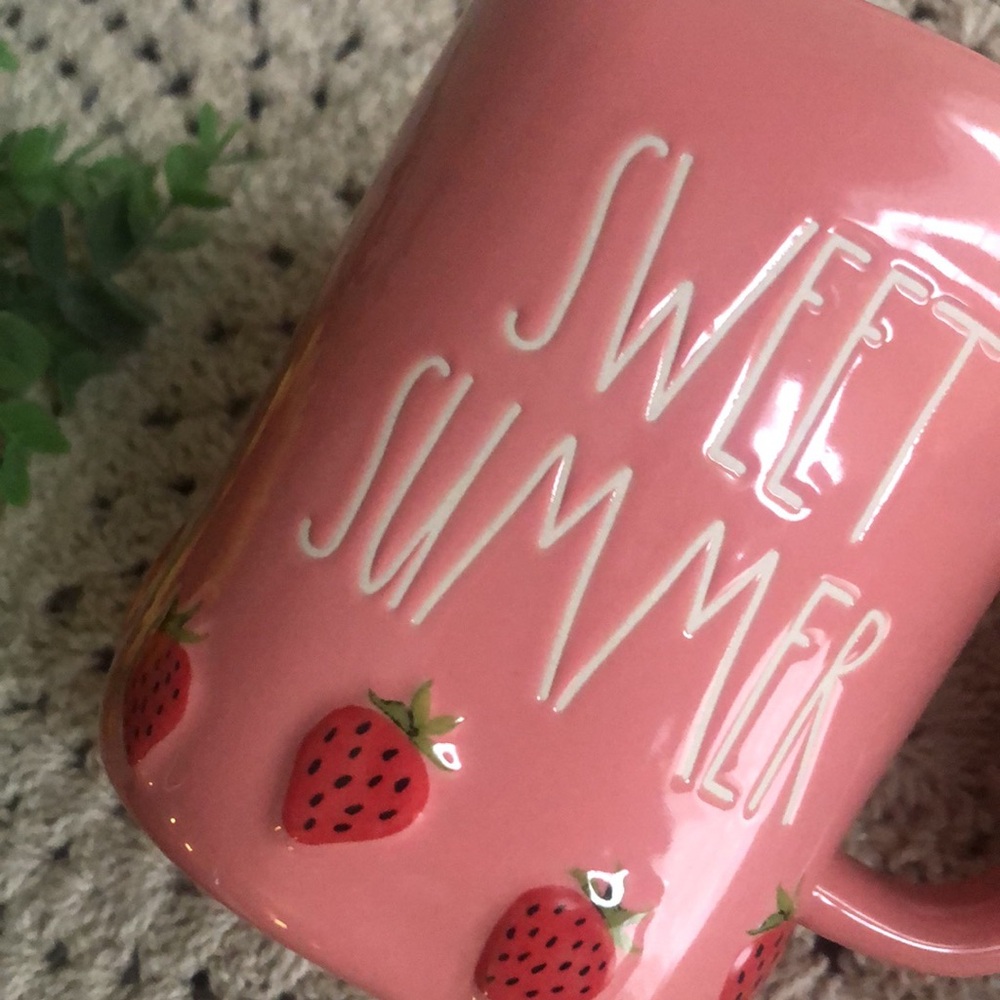 Rae Dunn Pink SWEET SUMMER Strawberry Coffee Mug - Picture 3 of 8